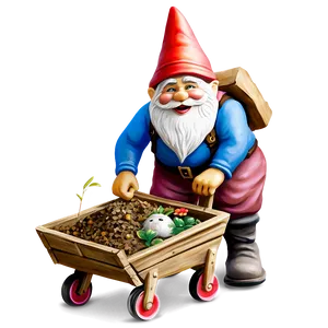 Garden Gnome With Wheelbarrow PNG Kgw23 PNG