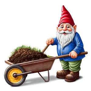 Garden Gnome With Wheelbarrow PNG Pkx97 PNG