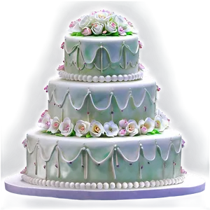 Garden Wedding Cake PNG 06122024