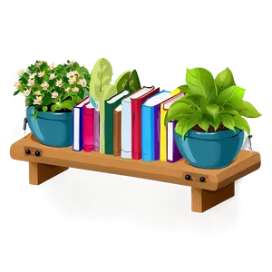Gardening Books Shelf PNG 2 PNG