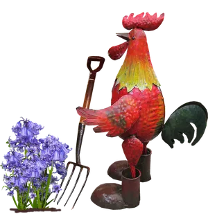 Gardening Rooster Artwork