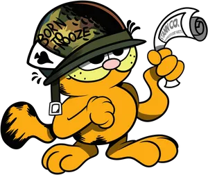Garfield Stylized Graffiti Artist PNG image