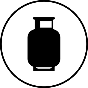 Gas Cylinder Icon Simple Black PNG