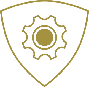 Gear Shield Icon Graphic PNG image