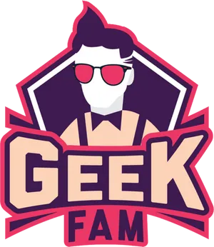 Geek Fam Logo Stylized Illustration PNG image