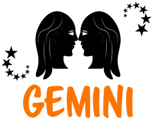 Gemini Zodiac Sign Twins Illustration PNG image