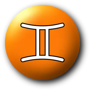 Gemini Zodiac Symbol Button PNG image