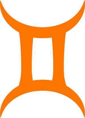 Gemini Zodiac Symbol Orange PNG image