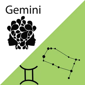 Gemini Zodiac Symboland Constellation PNG image