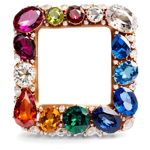 Gemstone Photo Frame PNG Ydx