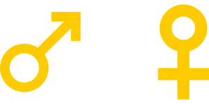 Gender Symbols Black Yellow Background