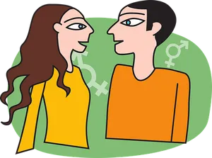 Gender Symbols Conversation Illustration