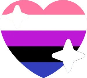 Genderfluid Pride Heartwith Sparkles PNG image