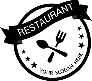 Generic Restaurant Logowith Slogan Banner PNG image