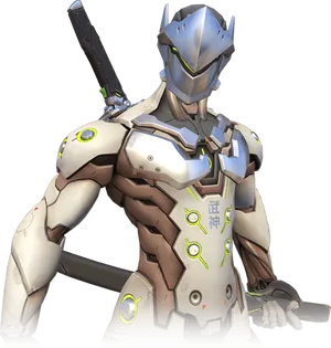 Genji Overwatch Cybernetic Ninja PNG image