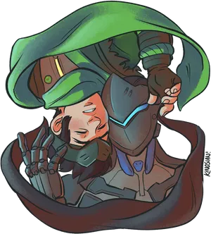 Genjiand Hanzo Overwatch Brothers PNG image