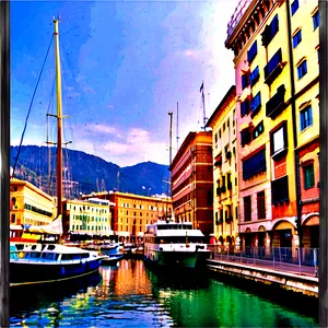 Genoa Italy Harbor PNG 05212024 PNG