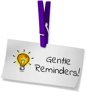 Gentle Reminders Note Clipart PNG image