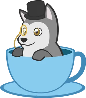 Gentleman Dogin Teacup PNG image