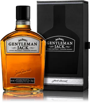 Gentleman Jack Whiskey Bottleand Box PNG image