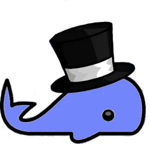 Gentleman Whale Cartoon Graphic PNG image