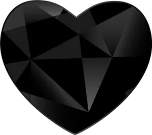 Geometric Black Heart Design PNG