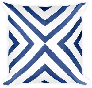 Geometric Blueand White Pillow Design PNG image