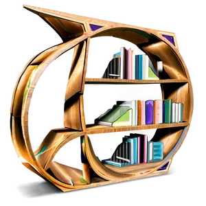 Geometric Bookshelf PNG 68