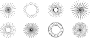 Geometric Circle Designs Vector PNG image