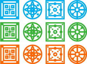Geometric Circle Patterns Collection PNG image