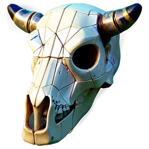 Geometric Cow Skull PNG Byx