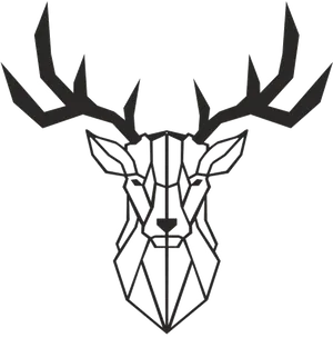 Geometric Deer Head Silhouette PNG image