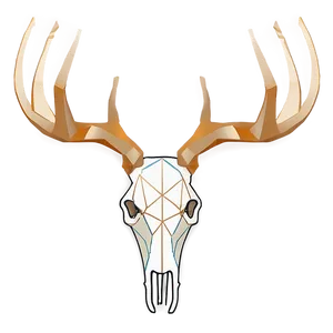 Geometric Deer Skull PNG Fxd