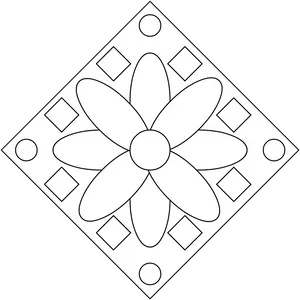 Geometric Flower Line Art PNG image