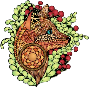 Geometric Fox Tattoo Design PNG