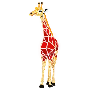 Geometric Giraffe Outline PNG Mvh41