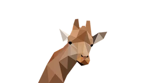 Geometric Giraffe Portrait Vector PNG image