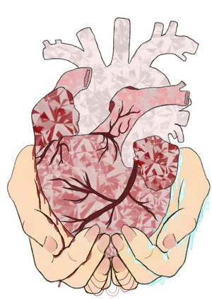 Geometric Heartin Hands Illustration