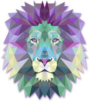 Geometric Lion Artwork PNG image