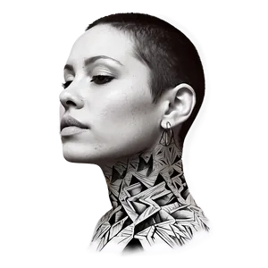 Geometric Neck Tattoo Views Png 06122024 PNG image