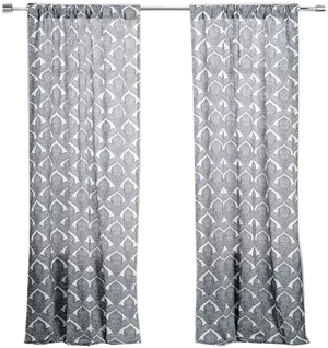Geometric Pattern Grey Curtains PNG image