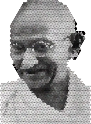 Geometric Portrait Mahatma Gandhi PNG image