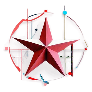Geometric Red Star PNG Kfs