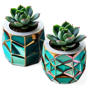 Geometric Succulent Holders PNG 91 PNG