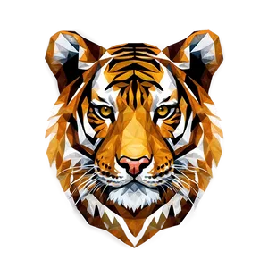 Geometric Tiger Face Design Png Bwy PNG image