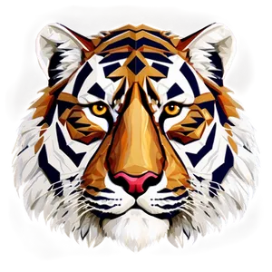Geometric Tiger Face Design PNG Xyt85 PNG