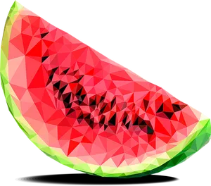 Geometric Watermelon Slice Art PNG image