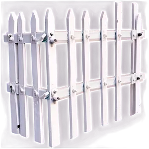 Geometric White Fence Design PNG 06272024