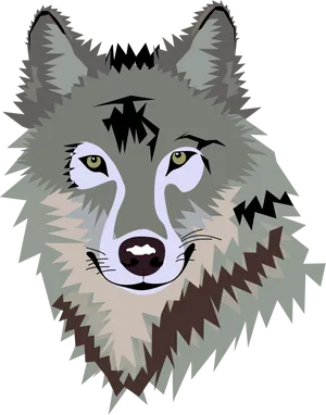 Geometric Wolf Head Vector PNG