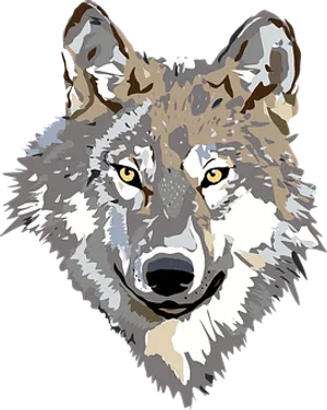 Geometric Wolf Portrait PNG image